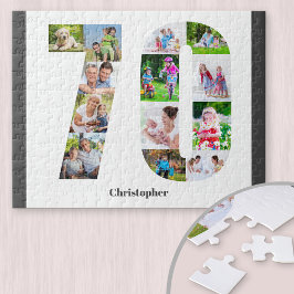 70:e födelsedag nummer 70 Fotokollage 13 Foto Pussel