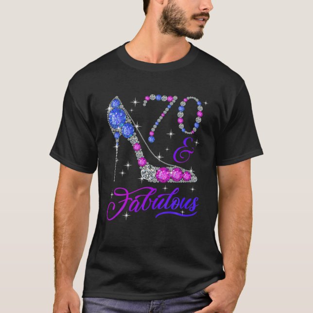 70:e födelsedag och barnslig, sötad, gift-flicka t shirt (Framsida)