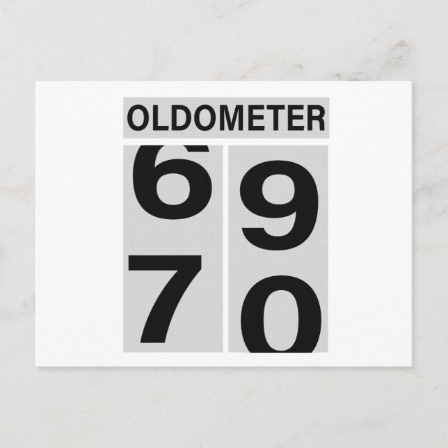 70:e födelsedag Oldometer Vykort (Framsida)
