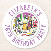 70:e födelsedag Papper Underlägg