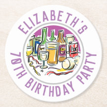 70:e födelsedag Papper Underlägg