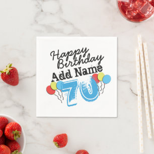 70:e födelsedag Personlig Namn Party Pappersservett