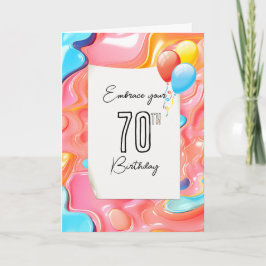70:e födelsedag Psychedelic 3D-Abstrakt Kort