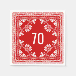 70:e födelsedag Red Bandana Pappersservett