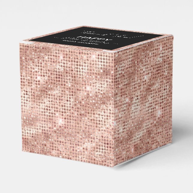 70:e födelsedag Ro Guld Glitter Tack Gift box Presentaskar (Framsidan Sidan)
