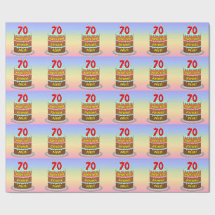 70:e födelsedag: Roligt Cake and Candles + Custom Presentpapper