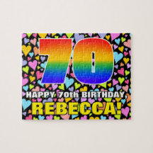 70:e födelsedag - Roligt, hjärtklappning + "70"