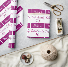 70:e födelsedag ROSA Fabulous 70 Omslagning Papper Presentpapper