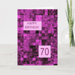 70:e födelsedag Rosa Mönster-kort Kort