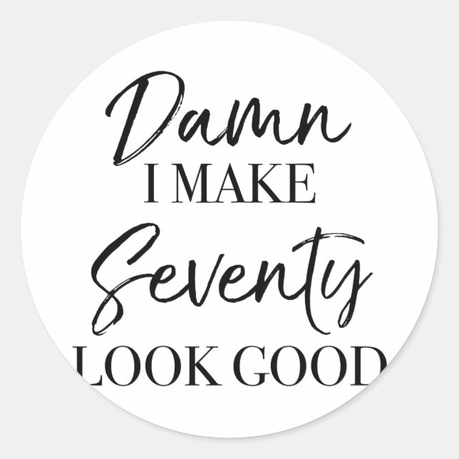 70:e födelsedag runt klistermärke (Framsida)