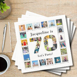 70:e födelsedag utforma en egen fotosamling pappersservett