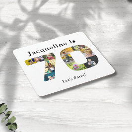 70:e födelsedag utforma en egen fotosamling underlägg papper kvadrat