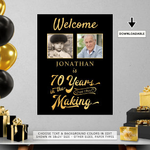 70:e födelsedag VälkomstÅR I SKAPAR 2 foton Poster