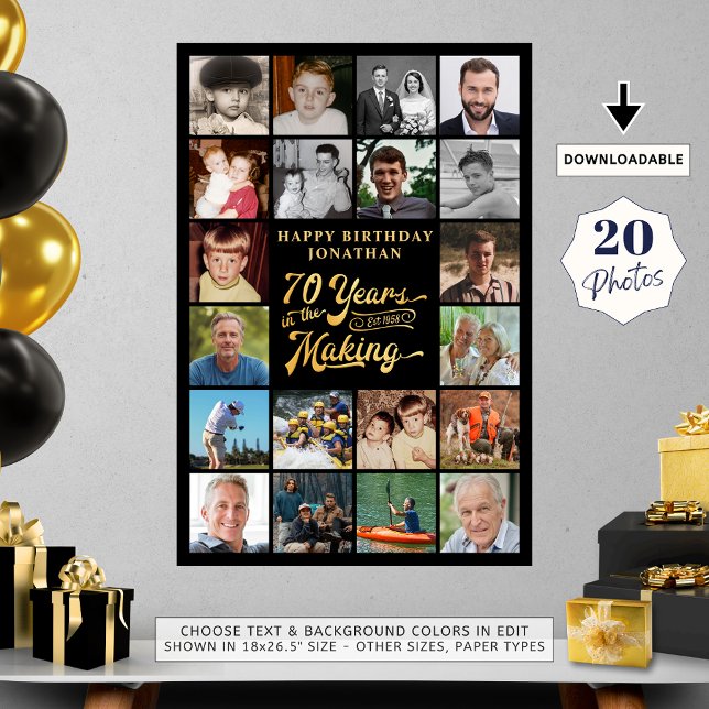 70:e födelsedagen 20 Foto 70 år i Skapar Poster (Skapare uppladdad)