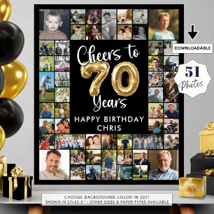 70:e födelsedagen 51 Foto Collage Cheers till 70 å Poster