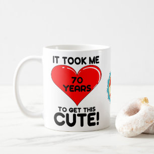 70:e födelsedagen 70 år Gammal Personlig Cute He Kaffemugg