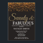 70:e födelsedagen 70 och Fabulous Guld Glitter Inbjudningar<br><div class="desc">70:e födelsedagsinbjudan. Sjuttio och Fabulous. Svarta och Guld. Guld Glitter. Vuxens Födelsedagsfest. För manar eller kvinnor. Om du vill göra ytterligare anpassningar klickar du på knappen "Anpassa" och användor verktyg som är utformat för att ändra mallen.</div>