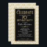 70:e födelsedagen Art Deco Gatsby Roaring 20:e föd Inbjudningar<br><div class="desc">Födelsedag Art Deco Underbar Gatsby Vuxen Birthday Invation Raring 1920s - Om du vill anpassa klickar du på knappen "Customize it" (Anpassa den) och användor verktyg för designen för att ändra den här mallen. Alla färg- och textstorlekar kan ändras. >> Om du vill ha ett tjockare bör du tänka på...</div>