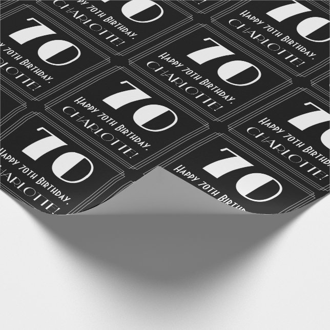 70:e födelsedagen - Art Deco Inspired Titta "70",  Presentpapper (Hörn)