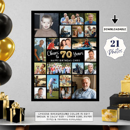 70:e födelsedagen Black Guld 21 Fotoboers i år Poster