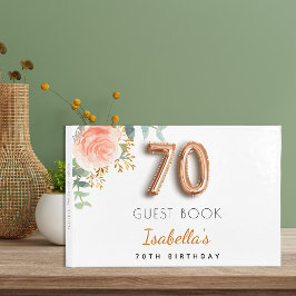 70:e födelsedagen blommigt ro guld eucalyptus namn gästböcker
