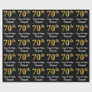 70:e födelsedagen: Elegant Luxurious Faux Guld Tit Presentpapper