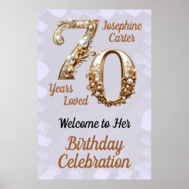 70:e födelsedagen Elegant Party Poster