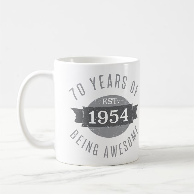 70:e födelsedagen Fantastisk 1954 Kaffemugg (Vänster)