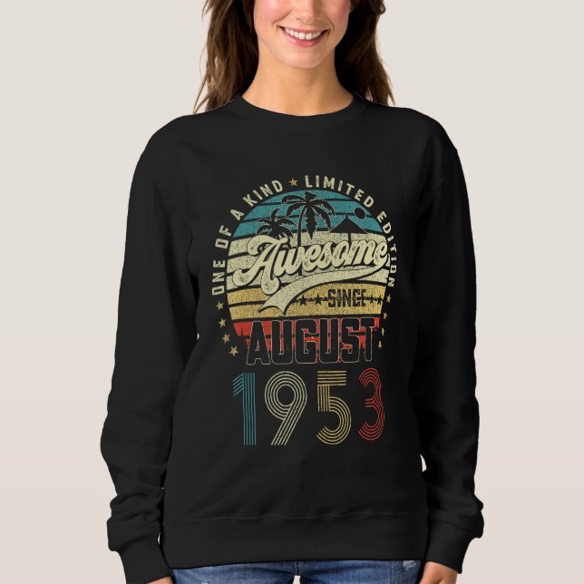 70:e födelsedagen Fantastisk sedan augusti 1953 70 T Shirt (Framsida)