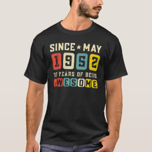 70:e födelsedagen Fantastisk sedan maj 1952 Vintag T Shirt
