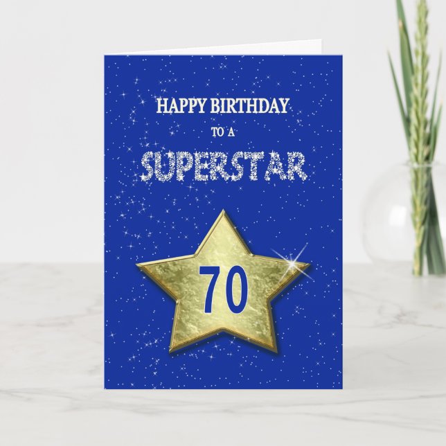 70:e födelsedagen för en superstjärna kort (Framsida)