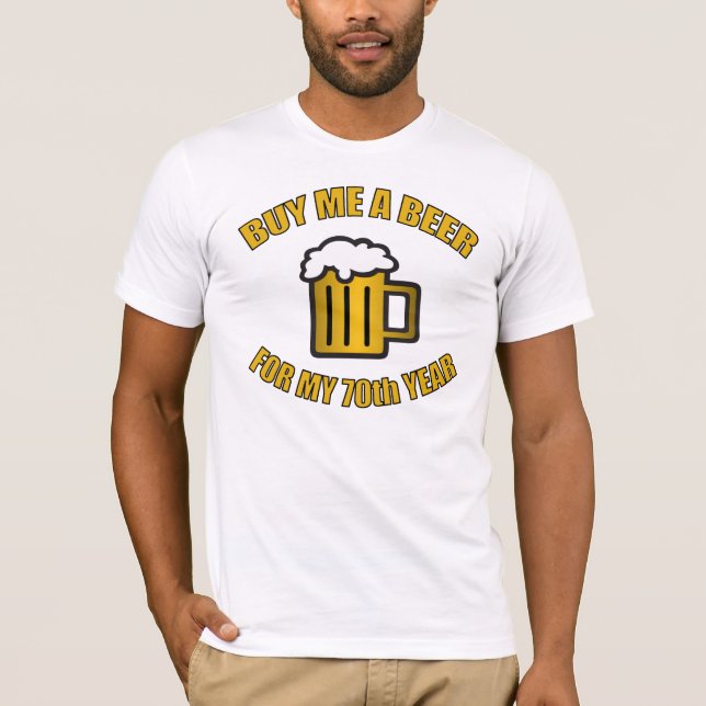 70:e födelsedagen Funny Beer T-shirt (Framsida)