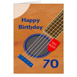 70:e födelsedagen Guitar Player-födelsedag Hälsningskort