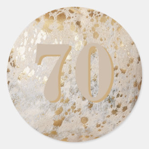 70:e födelsedagen i Guld, modern Runt Klistermärke