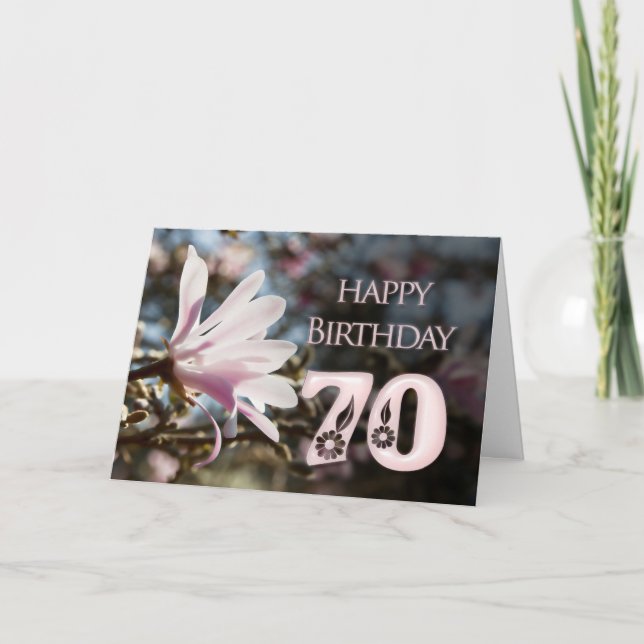 70:e födelsedagen med magnolia kort (Framsida)