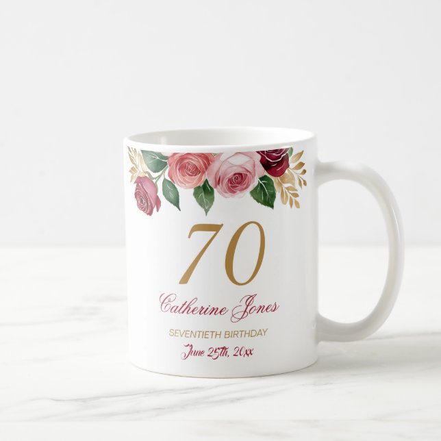 70:e födelsedagen Mugg för mormor - Blommigtens an (Höger)