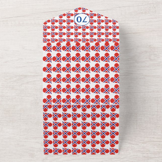 70:e födelsedagen Norsk Heart-flagga blått (Utsida)