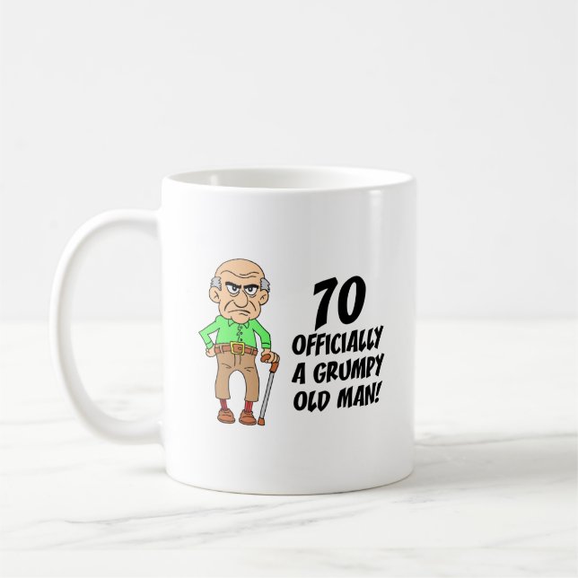 70:e födelsedagen Officiellt grumpy Old Man Coffee Kaffemugg (Vänster)
