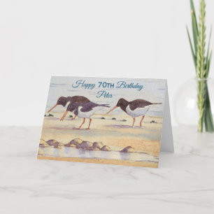70:e födelsedagen: Oystercatcher Bird Card lycklig Kort