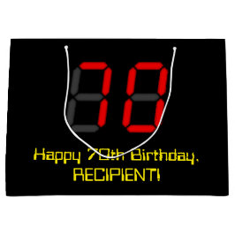 70:e födelsedagen: Red Digital Clock Stil "70" + N