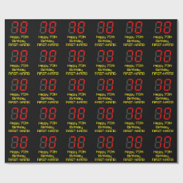70:e födelsedagen: Red Digital Clock Stil "70" + N Presentpapper
