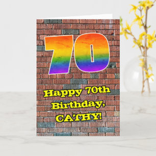 70:e födelsedagen: Roligt Graffiti-Inspired Rainbo Kort