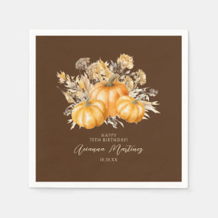 70:e födelsedagen: Rustic Boho Pumpkin Fall Anpass Pappersservett