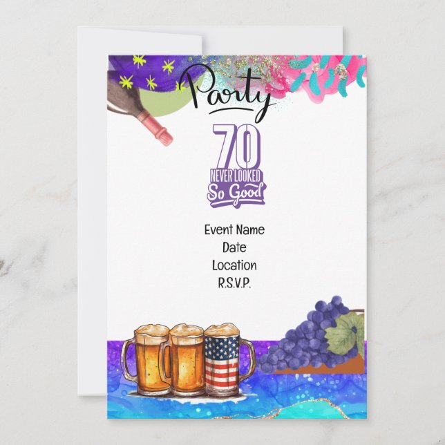 70:e födelsedagen såg aldrig så bra ut inbjudningar (Framsida)