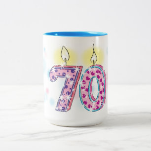 70:e födelsedagen Två-Tonad mugg