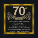 70:e Födelsedagsfesten Inbjudningar<br><div class="desc">Elegantens diamantnummer och banderoll och guld 70:e födelsedagsfest inbjudan. Det här vackra svarta och guld 70:e födelsedagsfest inbjudan är enkelt att anpassa för ditt evenemang. Den här slående designen fungerar bra för en man eller kvinna.</div>