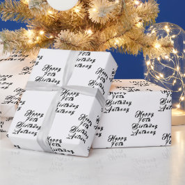 70:e Födelsedagsfesten Namn Black Modern Mönster Presentpapper