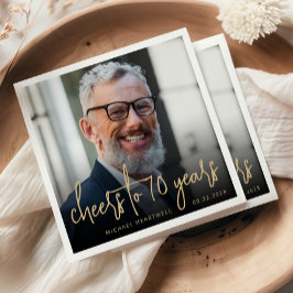 70:e Födelsedagsfesten Photo Cheers Guld-skript Pappersservett