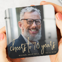 70:e Födelsedagsfesten Photo Cheers Guld-skript