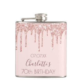 70:e födelsedagsfesten ro guld glitter droppar fickplunta